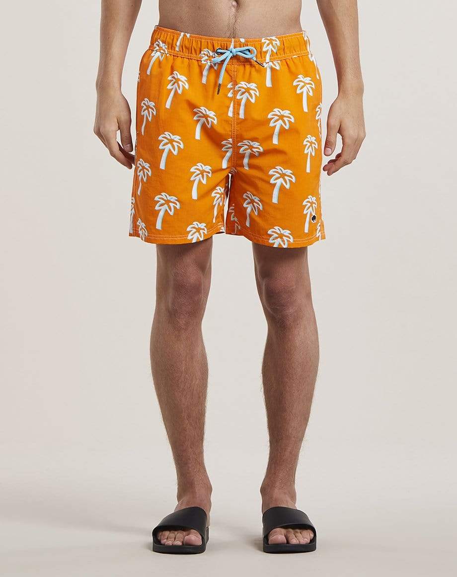 Bellfield Pulco Palm Print Men s Swim Shorts Shorts in Orange
