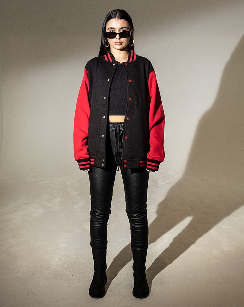 Strike Varsity Jacket Black Red