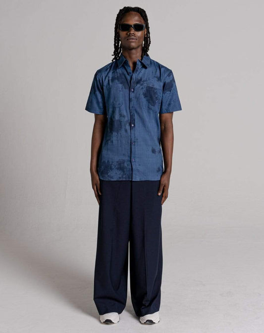D-STRUCT AYARO MEN'S TIE DYE SHIRT | NAVY