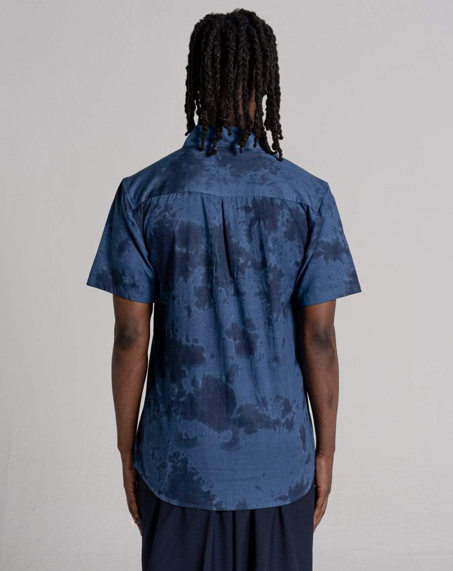 D-STRUCT AYARO MEN'S TIE DYE SHIRT | NAVY