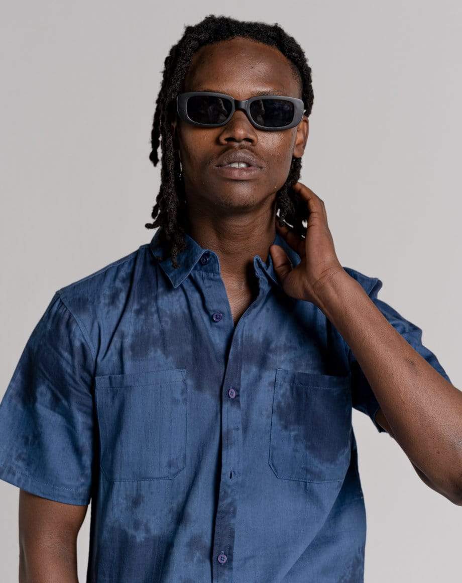 D-STRUCT AYARO MEN'S TIE DYE SHIRT | NAVY