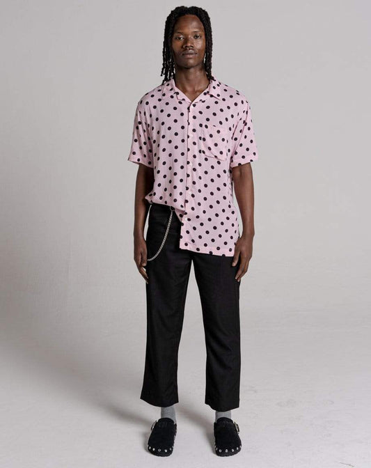 D-STRUCT CIRCLE UNISEX POLKA DOT PRINT SHIRT | PINK