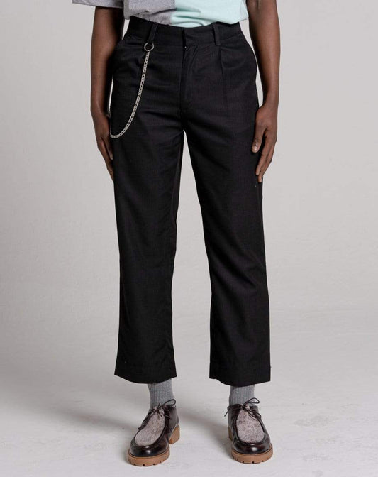 D-STRUCT MARESCA MEN'S TROUSERS WITH CHAIN | BLACK