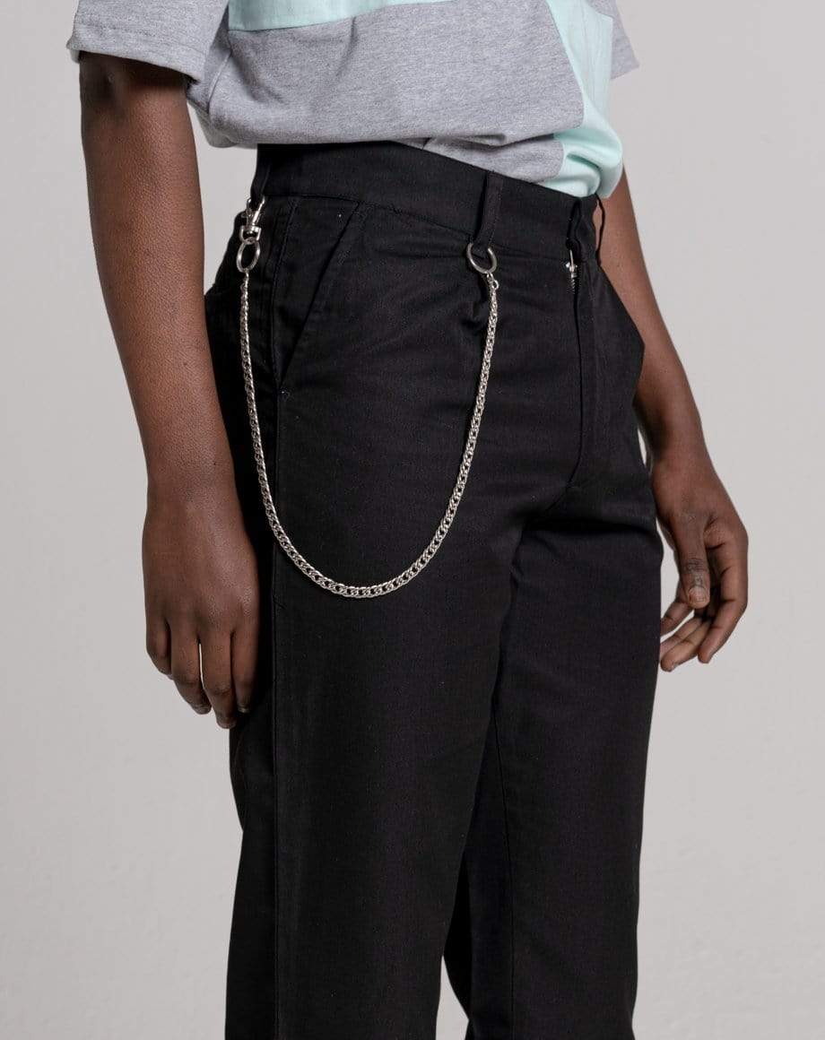 D-STRUCT MARESCA MEN'S TROUSERS WITH CHAIN | BLACK