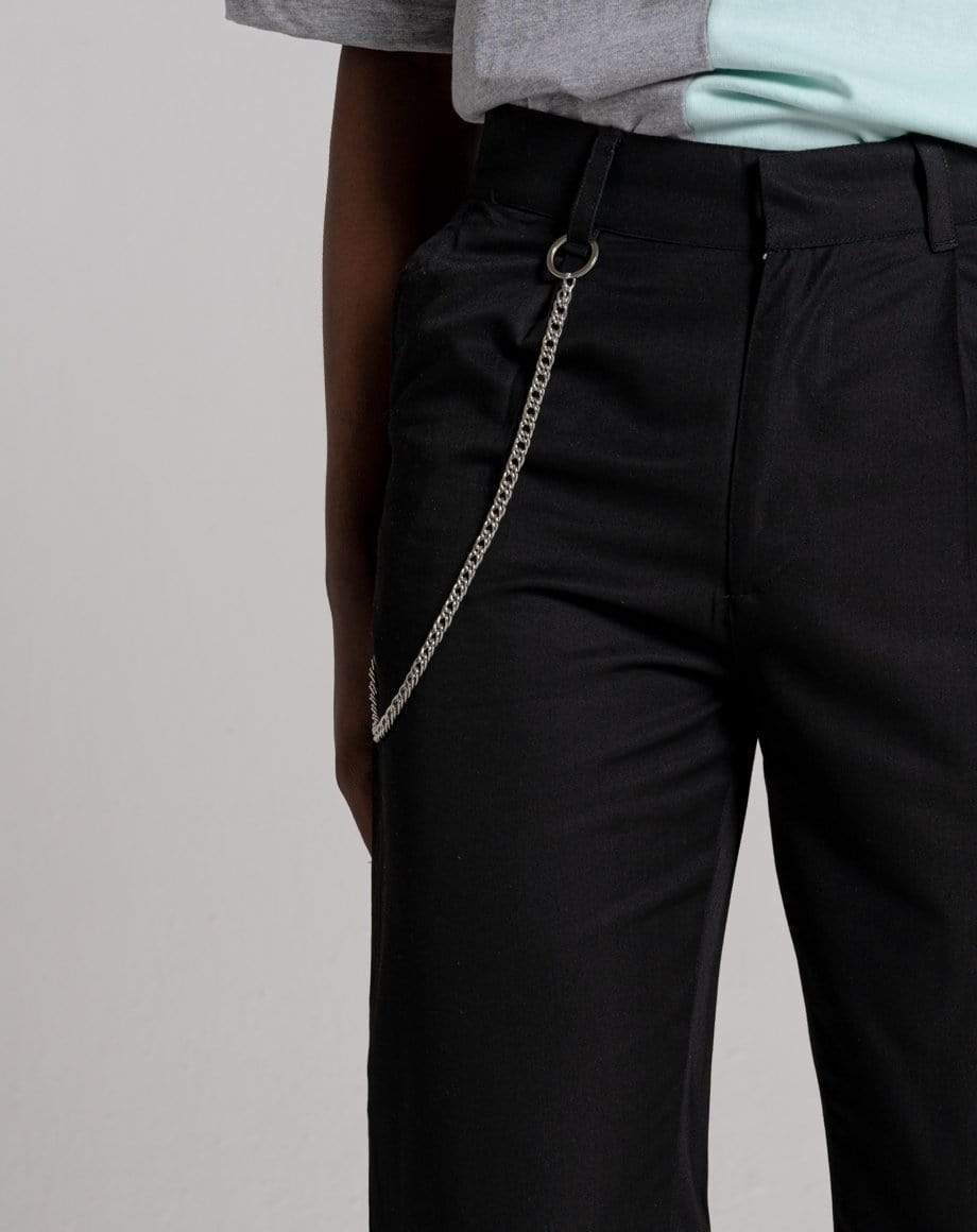 D-STRUCT MARESCA MEN'S TROUSERS WITH CHAIN | BLACK