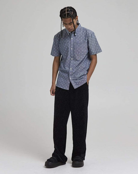 D-STRUCT MARINA MEN'S PALM PRINT SHIRT | BLUE