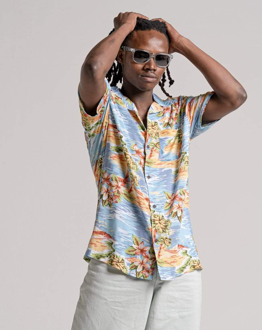 D-STRUCT TRINIDAD UNISEX SHORT SLEEVE PRINTED SHIRT | PALE BLUE
