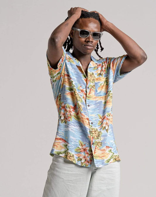 D-STRUCT TRINIDAD UNISEX SHORT SLEEVE PRINTED SHIRT | PALE BLUE