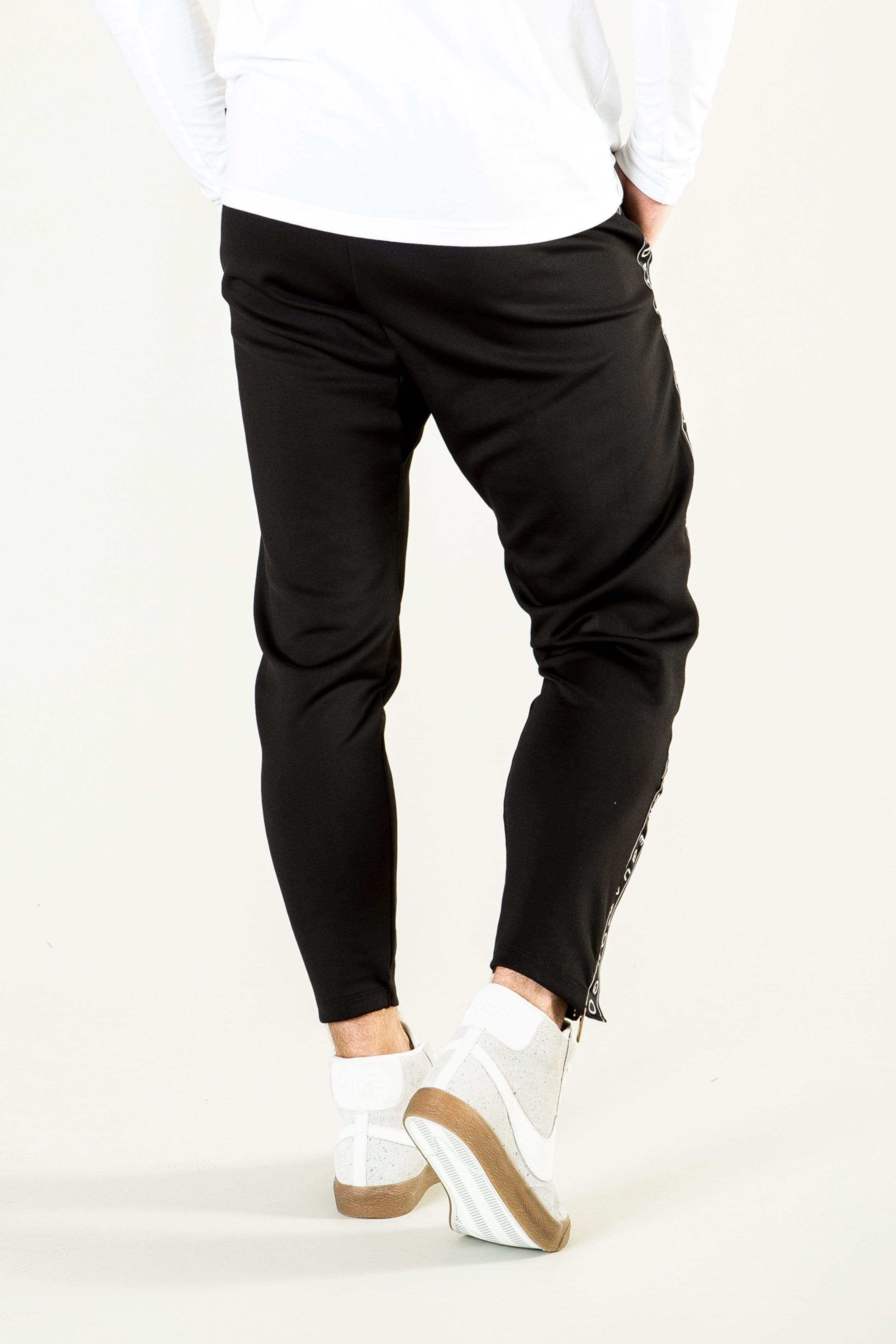 Mens Blanes Skinny Fit Track Pants Black Golden Equation