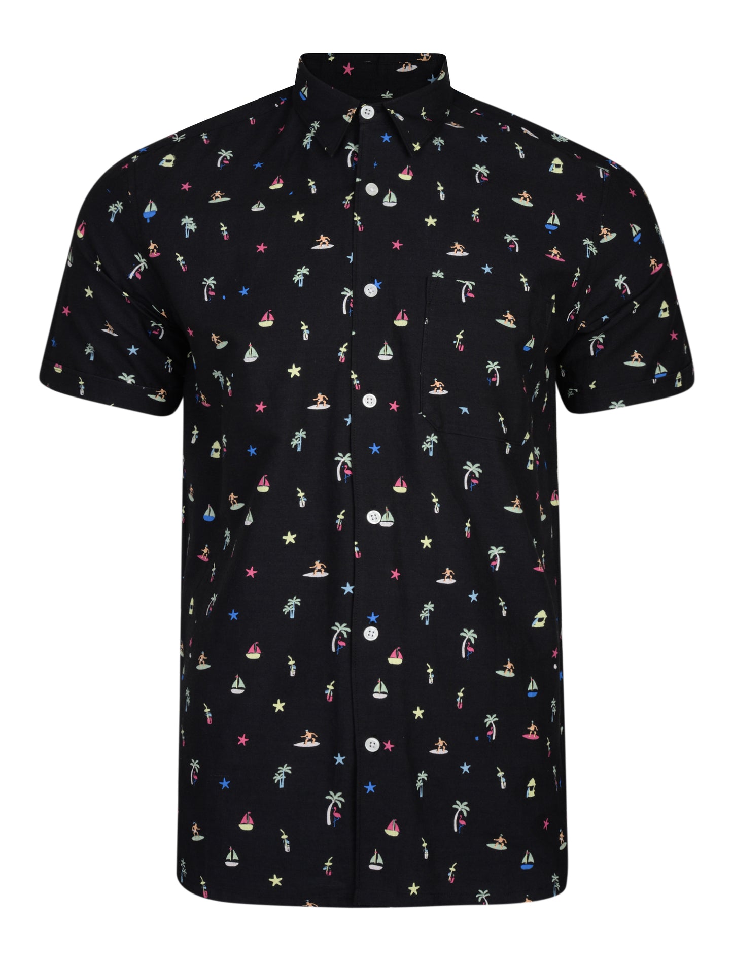 Medellin Men's Hawaiian Ditzy Print Shirt