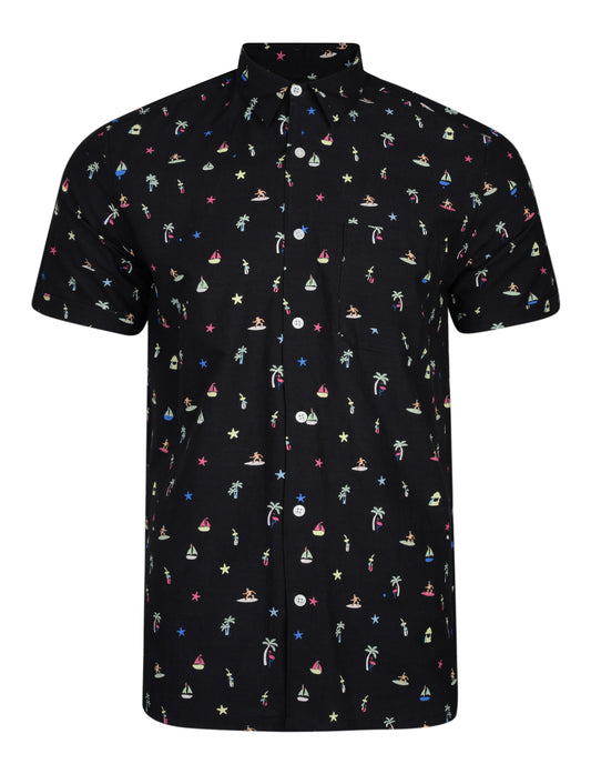 Medellin Men's Hawaiian Ditzy Print Shirt