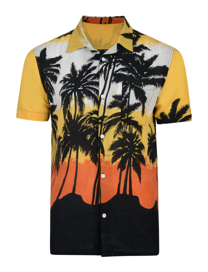 Revolver Men's Palm Print Hawaiian Shirt