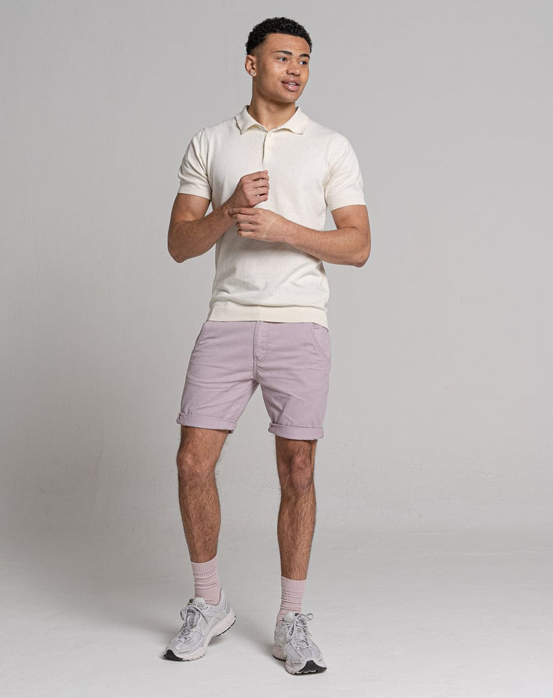 Bellfield Clothing ESSENTIAL SHORT SLEEVE KNITTED POLO | ECRU