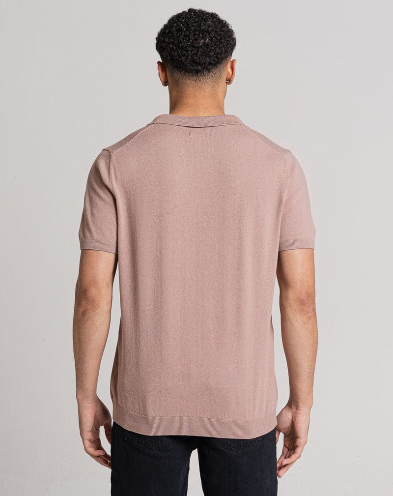 Bellfield Clothing ESSENTIAL SHORT SLEEVE OPEN COLLAR POLO | PINK