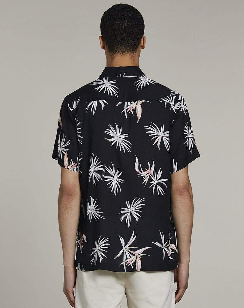 Bellfield Menswear BELLFIELD ANGUILLA PARADISE PRINT MENS SHIRT | BLACK