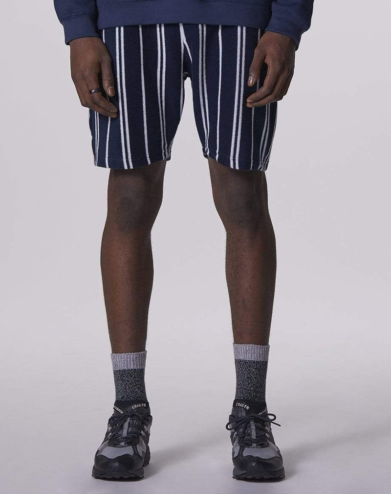 Bellfield Menswear BELLFIELD ARROW STRIPED MENS SHORTS | NAVY