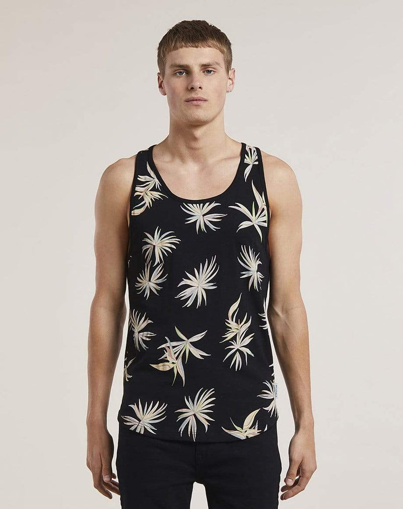 Bellfield Menswear BELLFIELD BERIT PRINTED MENS VEST | BLACK