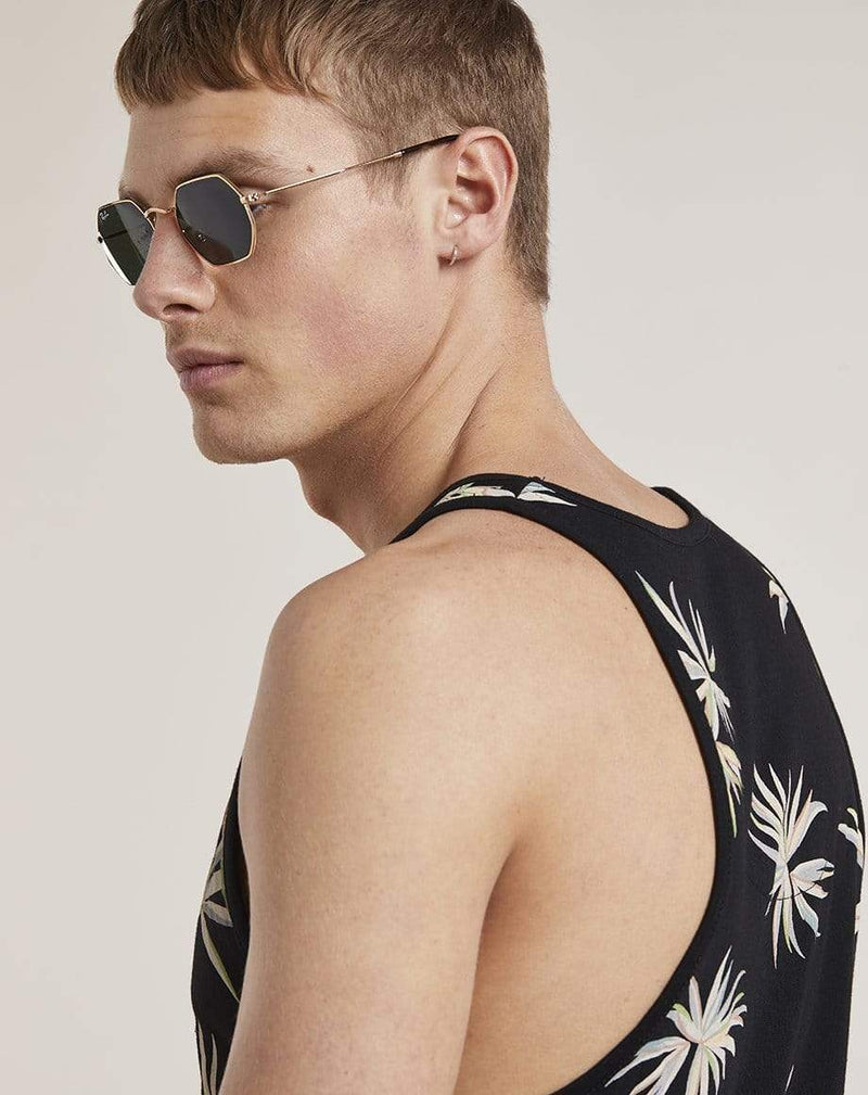 Bellfield Menswear BELLFIELD BERIT PRINTED MENS VEST | BLACK