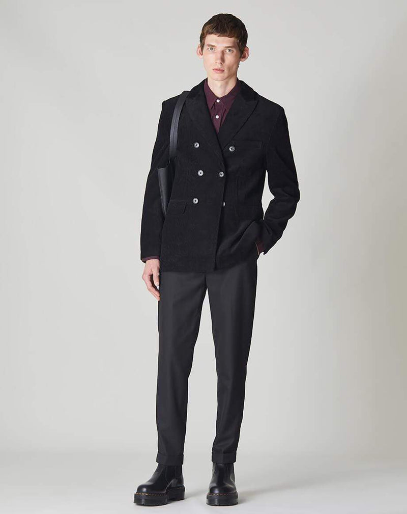 Bellfield Menswear BELLFIELD BURROUGHS CORD MEN'S BLAZER | BLACK