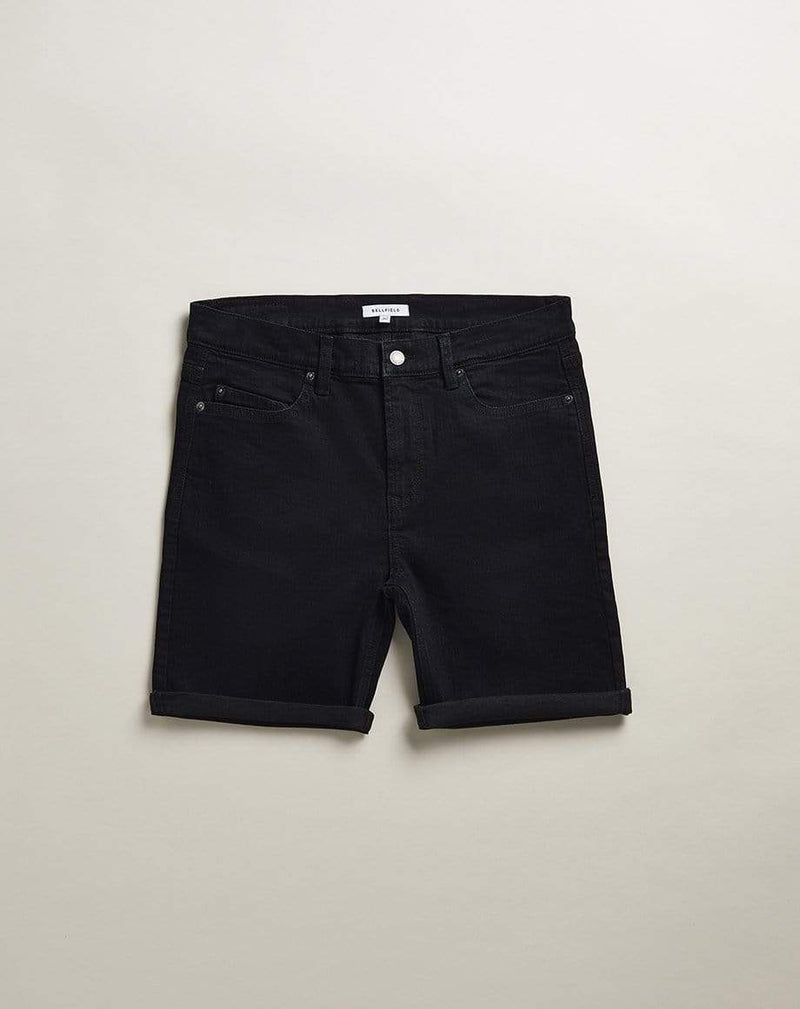 Bellfield Menswear BELLFIELD HEROICA DENIM MENS SHORTS | BLACK