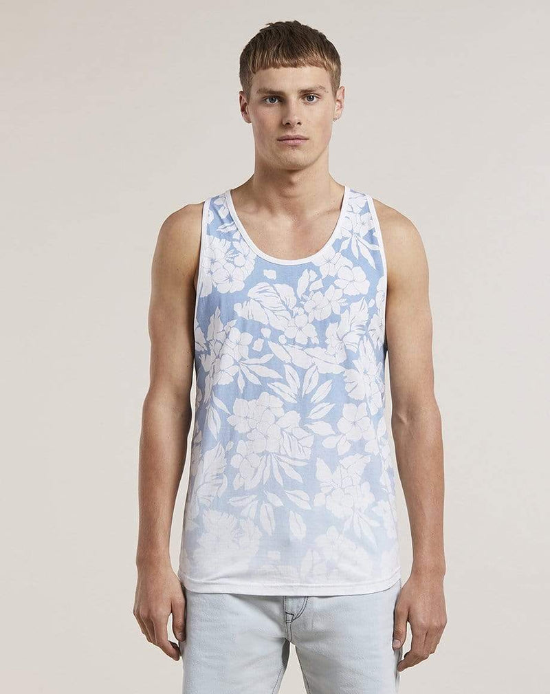 Bellfield Menswear BELLFIELD ORVAR PRINTED MENS VEST | BLUE