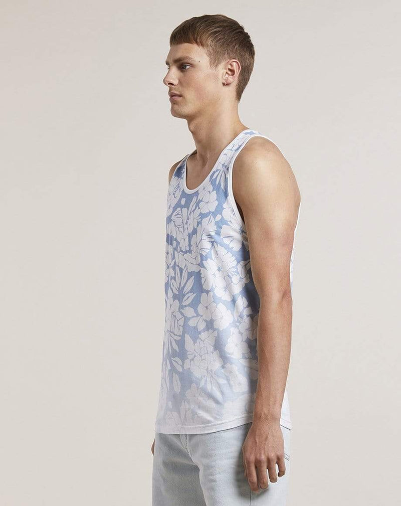 Bellfield Menswear BELLFIELD ORVAR PRINTED MENS VEST | BLUE