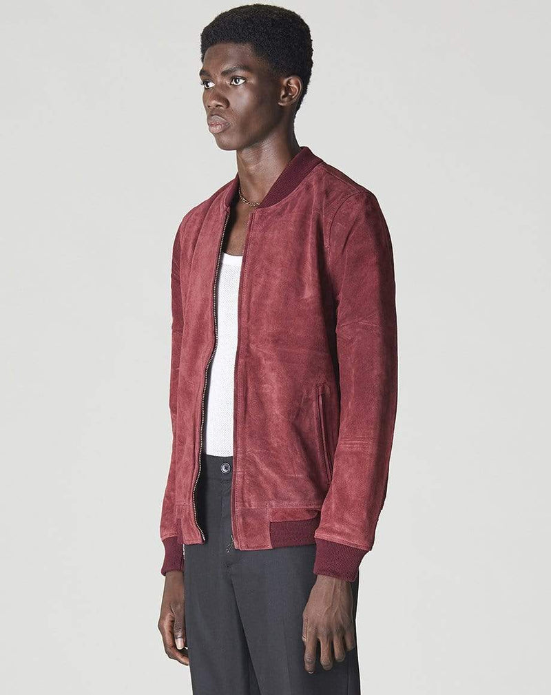 Bellfield Menswear BELLFIELD PLATO SUEDE BOMBER MENS JACKET | PORT