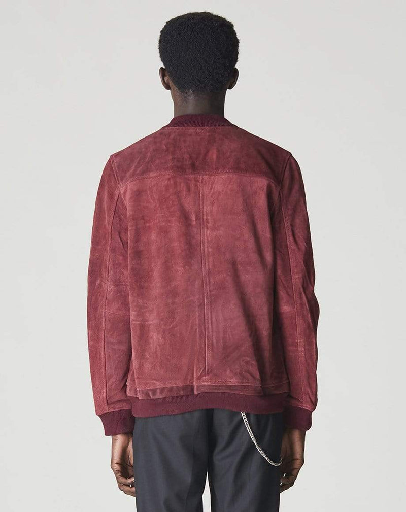 Bellfield Menswear BELLFIELD PLATO SUEDE BOMBER MENS JACKET | PORT
