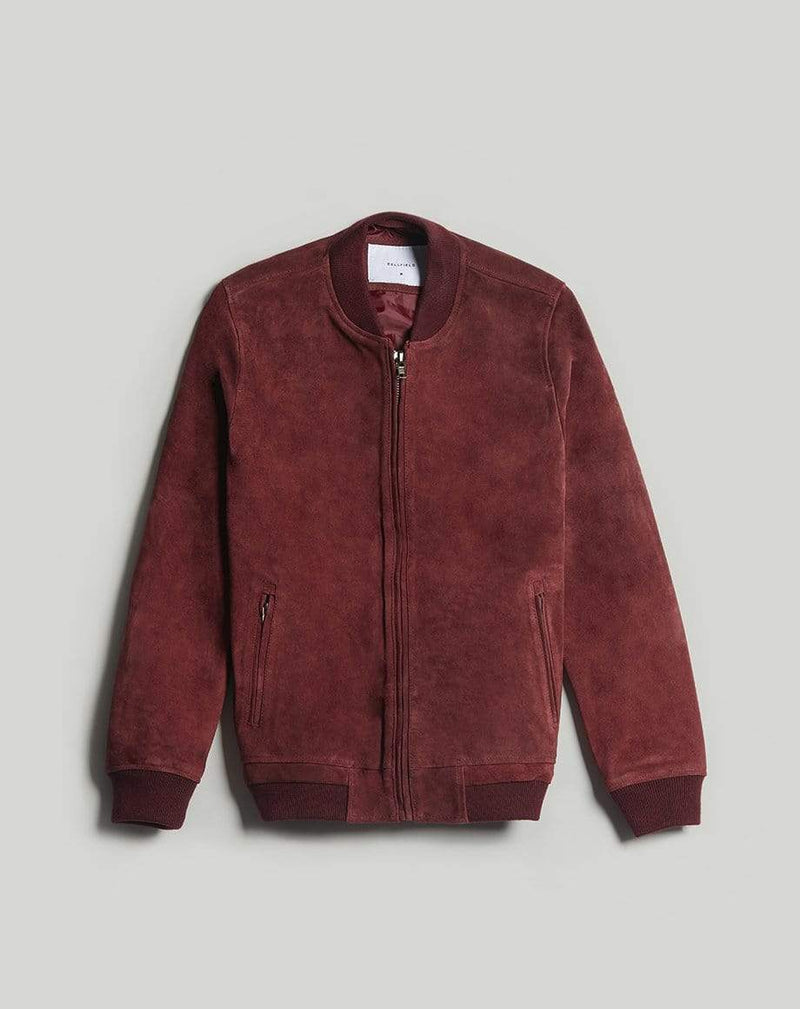 Bellfield Menswear BELLFIELD PLATO SUEDE BOMBER MENS JACKET | PORT
