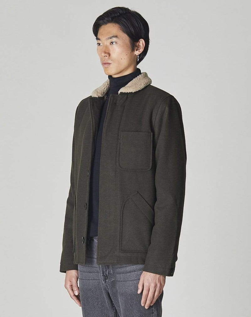 Bellfield Menswear BELLFIELD PORCO MENS N1 SHERPA COLLARED JACKET | KHAKI
