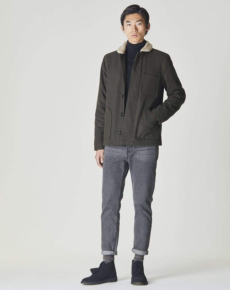 Bellfield Menswear BELLFIELD PORCO MENS N1 SHERPA COLLARED JACKET | KHAKI