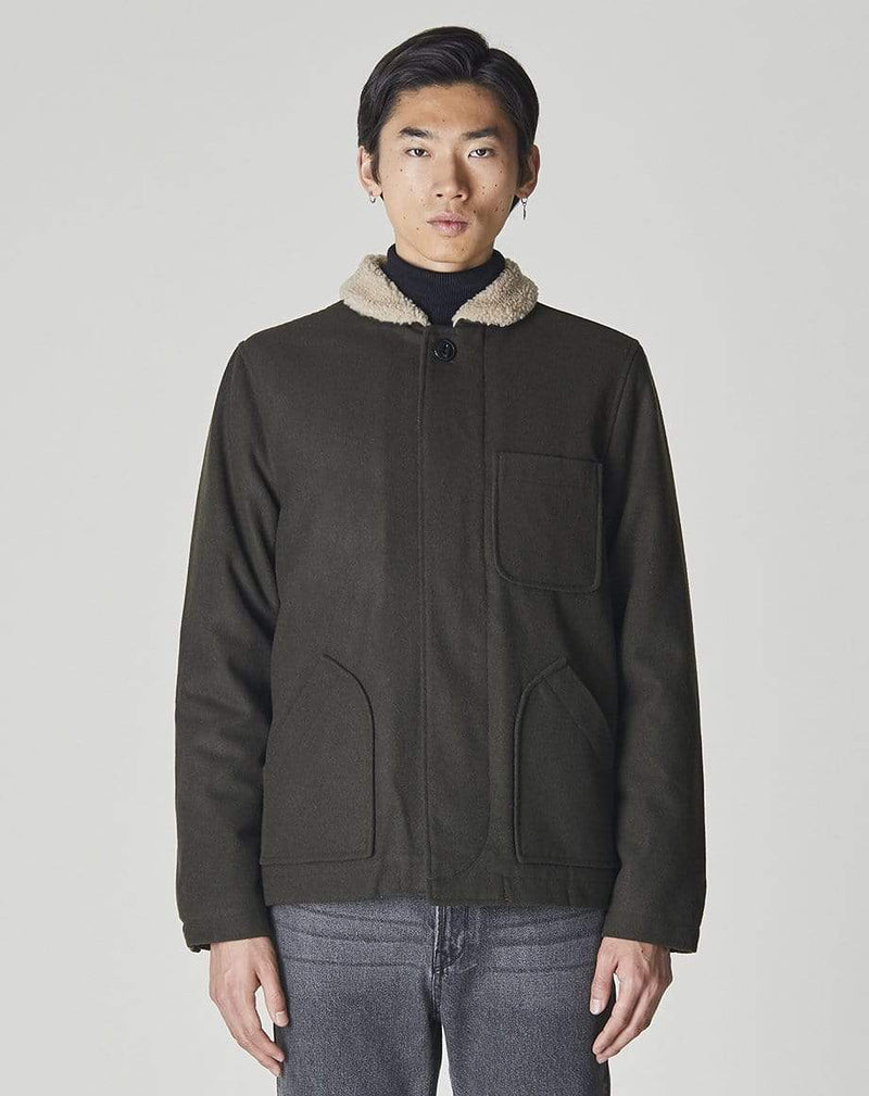 Bellfield Menswear BELLFIELD PORCO MENS N1 SHERPA COLLARED JACKET | KHAKI