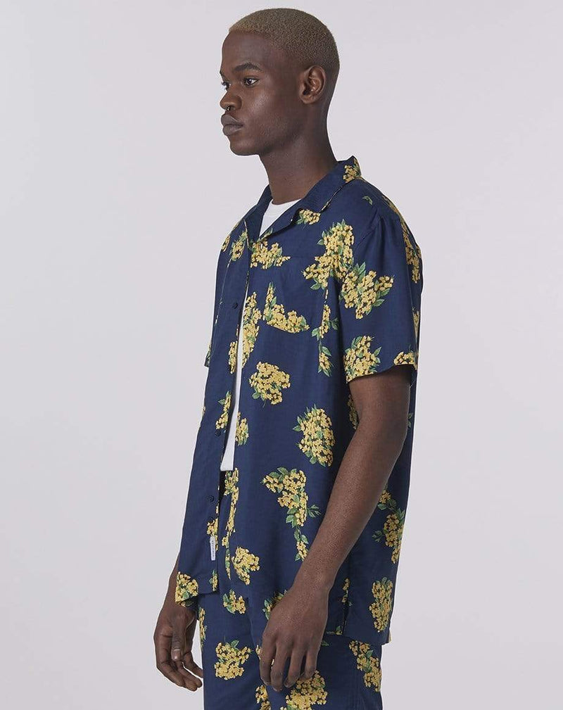 Bellfield Menswear BELLFIELD RAMPUR FLORAL MEN'S SHIRT | NAVY