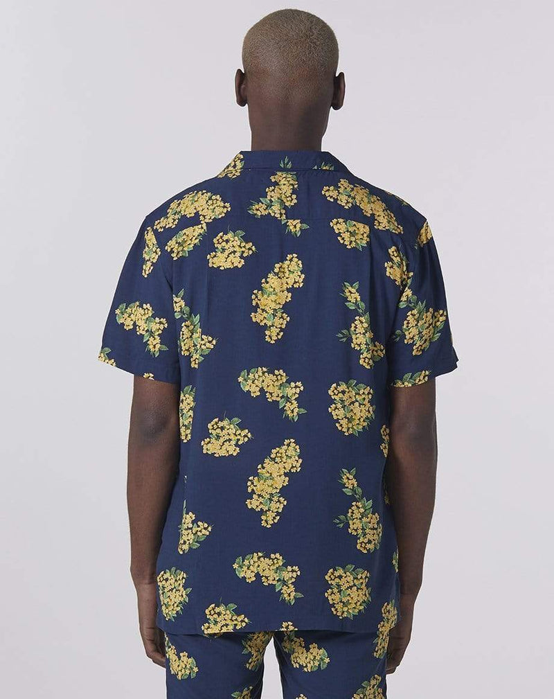 Bellfield Menswear BELLFIELD RAMPUR FLORAL MEN'S SHIRT | NAVY