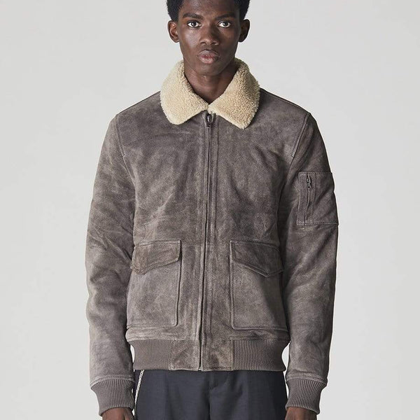 Bellfield leather aviator discount jacket