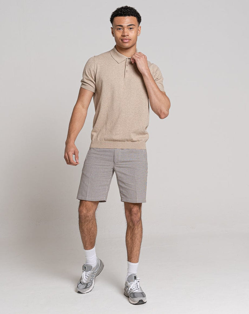 Bellield Clothing ESSENTIAL SHORT SLEEVE KNITTED POLO | LIGHT STONE