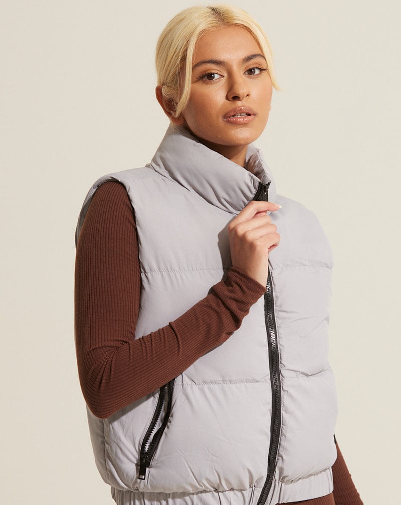 BLFD Clothing Crop Padded Gilet - Grey