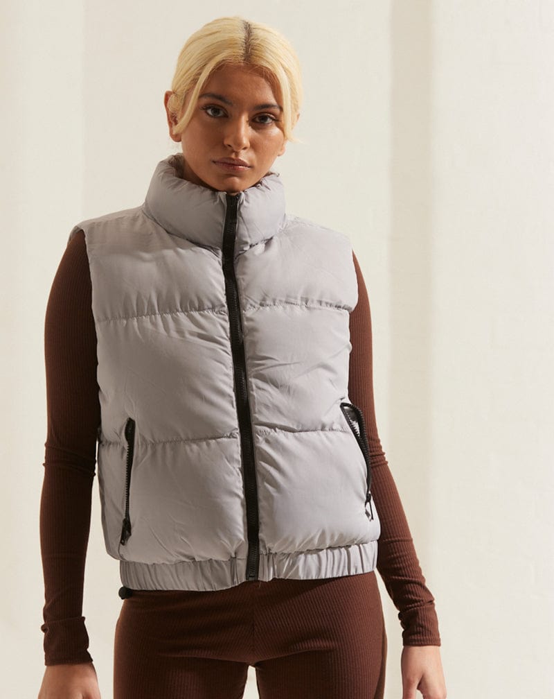 BLFD Clothing Crop Padded Gilet - Grey