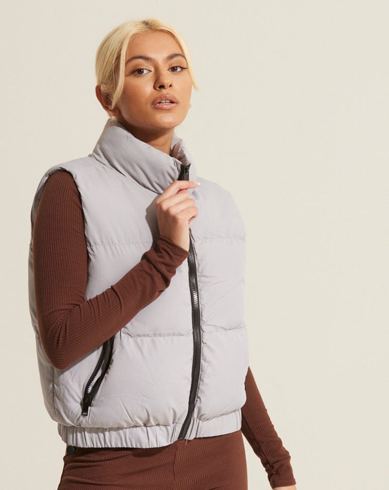 BLFD Clothing Crop Padded Gilet - Grey