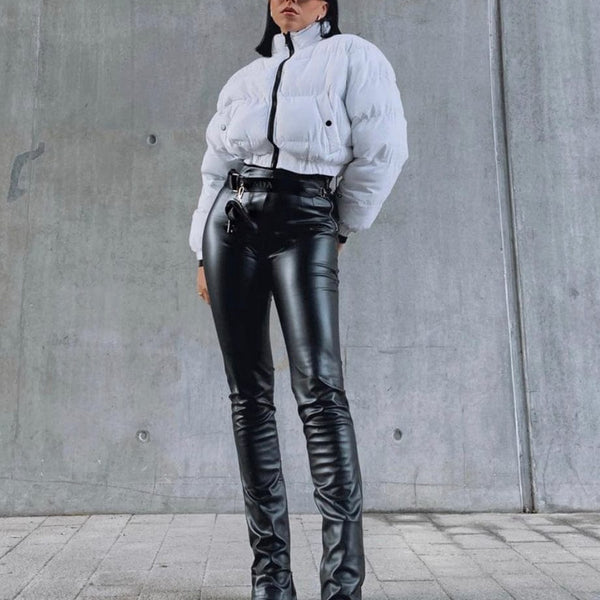 Crop Puffer Jacket White