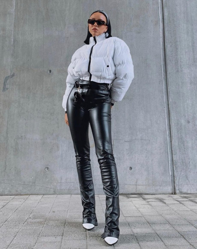 BLFD Clothing Crop Puffer Jacket - White
