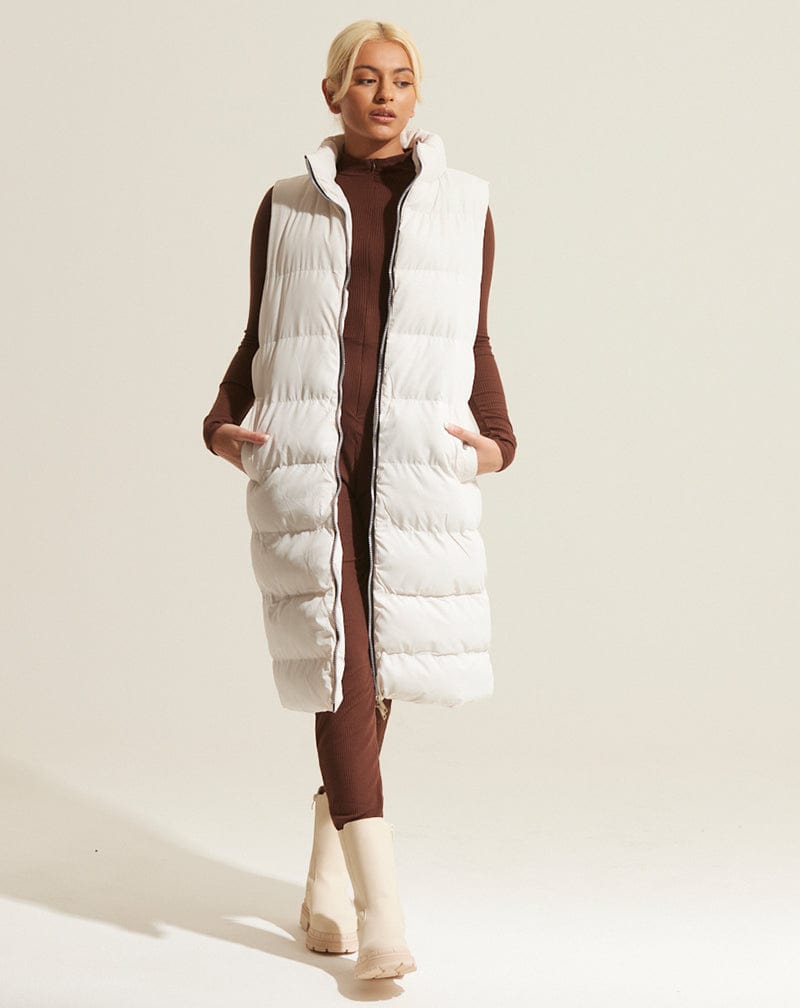 BLFD Clothing Longline Padded Gilet - Stone