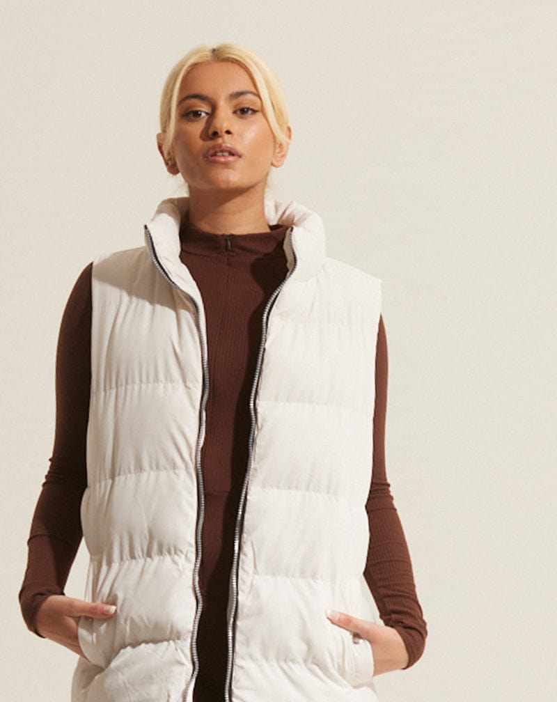 BLFD Clothing Longline Padded Gilet - Stone