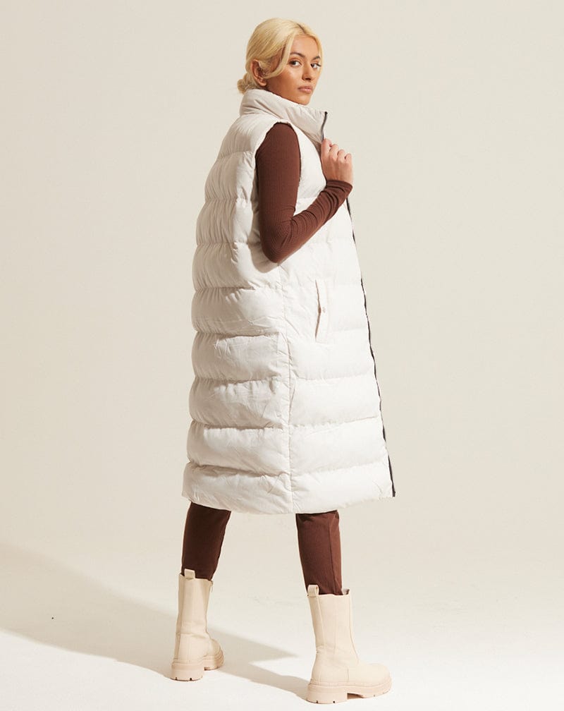 BLFD Clothing Longline Padded Gilet - Stone