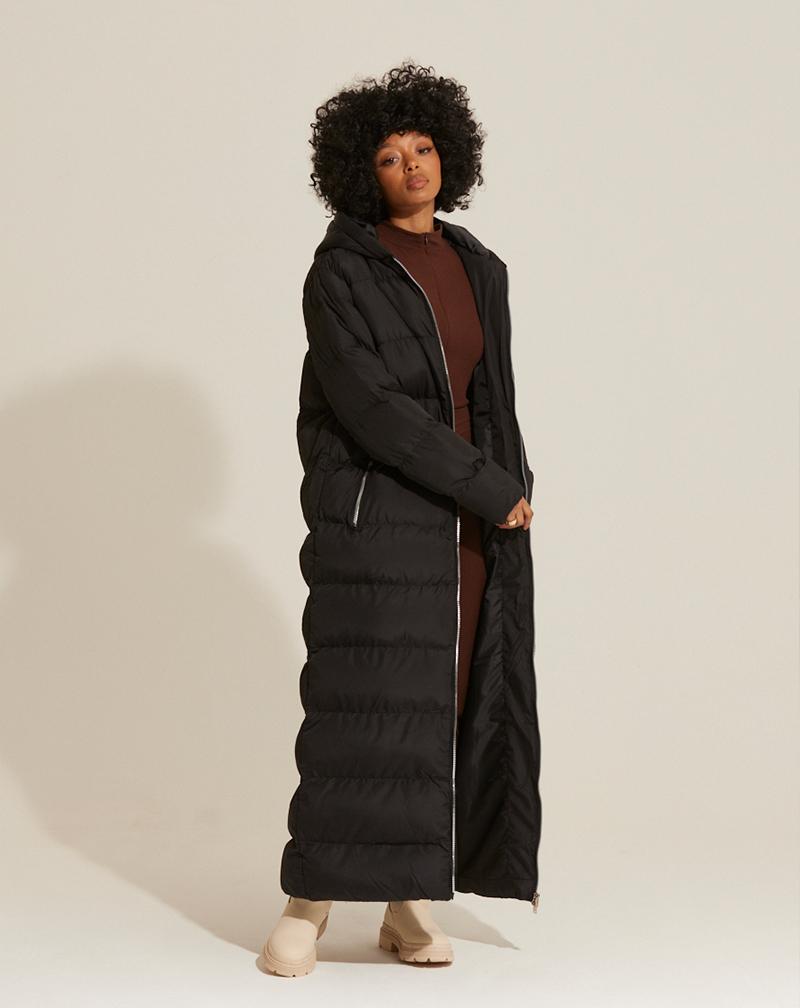 BLFD Clothing Maxi Padded Hooded Jacket - Black