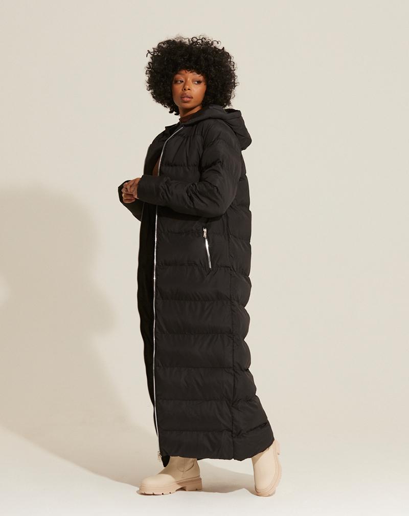 BLFD Clothing Maxi Padded Hooded Jacket - Black