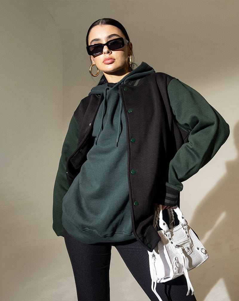 BLFD Clothing Strike Varsity Jacket - Green Black