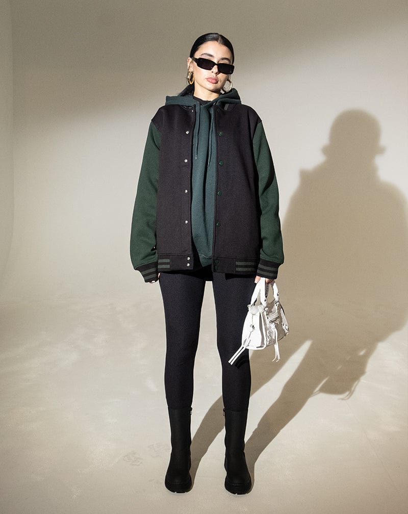 BLFD Clothing Strike Varsity Jacket - Green Black