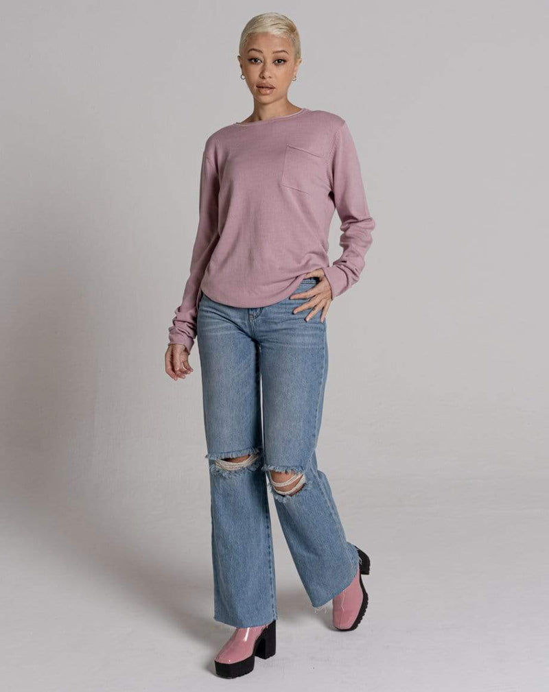 D-STRUCT ATLI UNISEX CREW NECK FINE KNIT JUMPER | LILAC