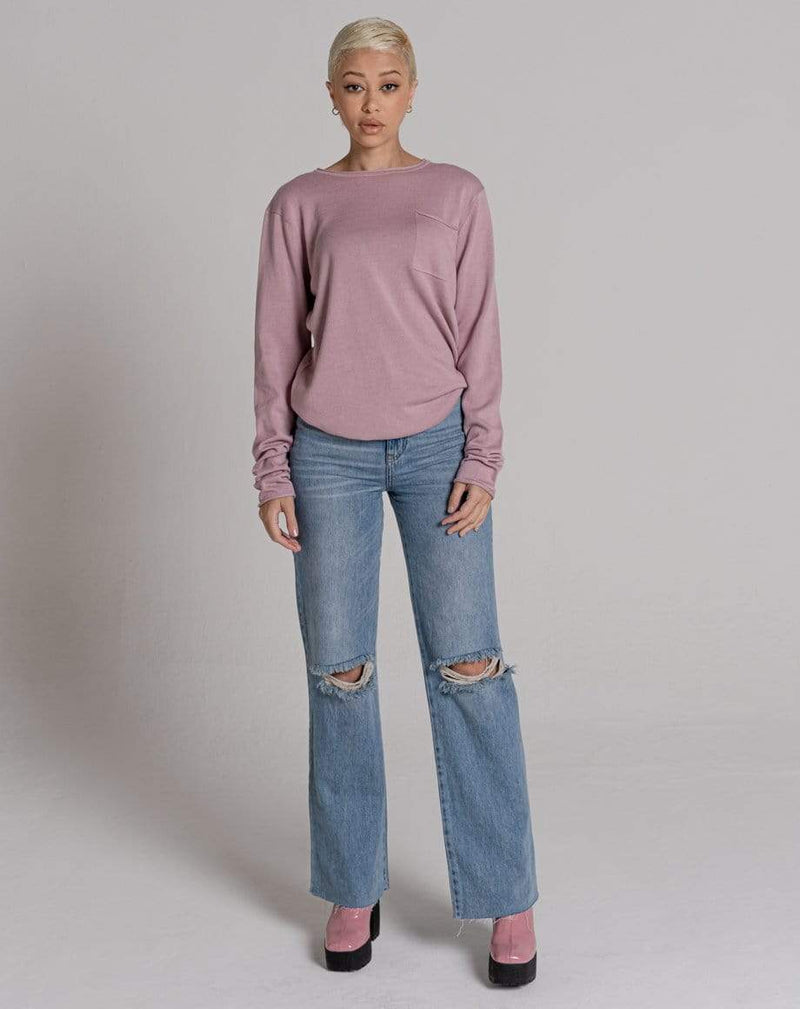 D-STRUCT ATLI UNISEX CREW NECK FINE KNIT JUMPER | LILAC